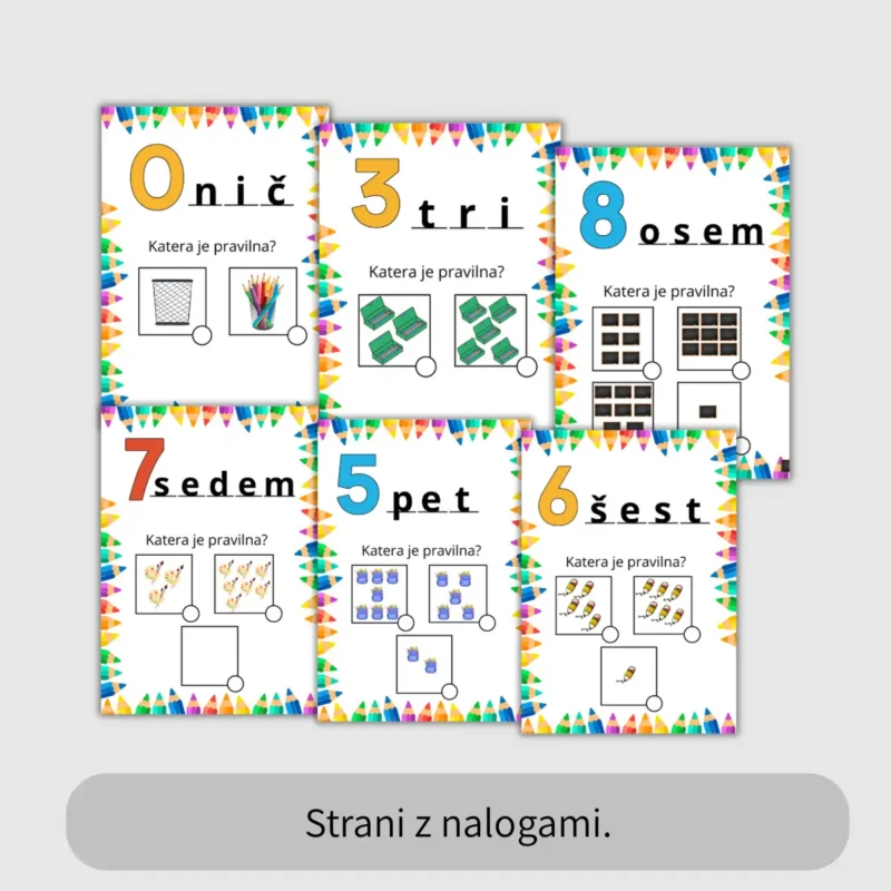 DZ Nauči se šteti od 0-10 - naloge