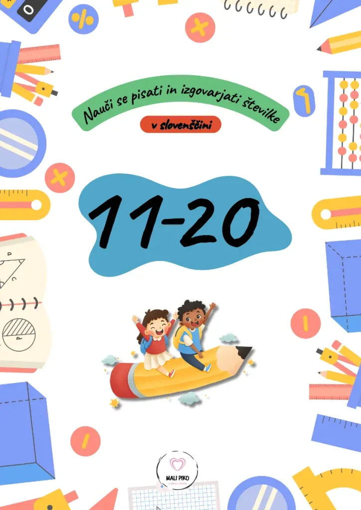 Delovni zvezek Nauči se šteti od 11 do 20