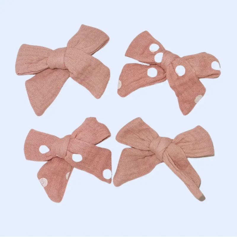 Mehke špangice Pentlja - roza polka dot