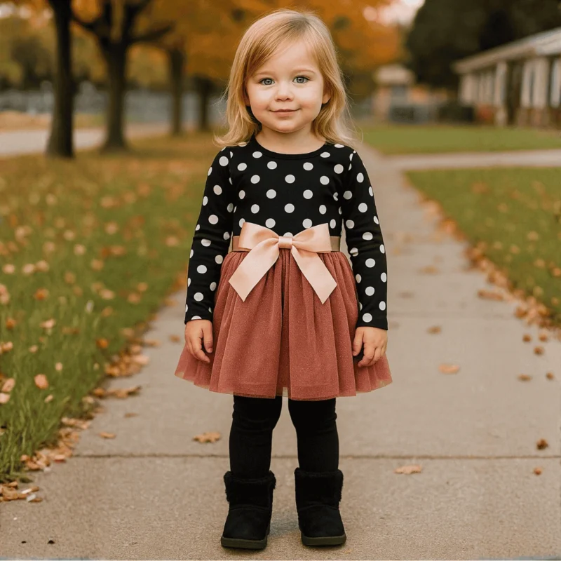 Obleka Črna pikica - model 2 Obleka Črna pikica - model 2