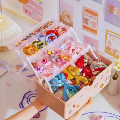 Organizator Skrinjica Šik - okrogel gumb - roza