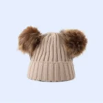 Otroška zimska kapica Cofek - svetlo rjava