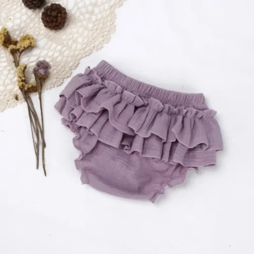 Hlačke ruffle viola