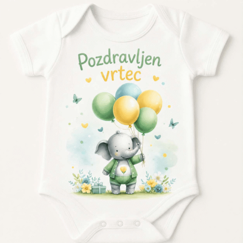 Bodi Pozdravljen vrtec - slonček - alsa unikati