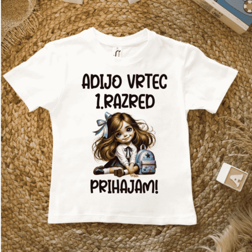 Majica Adijo vrtec, 1. razred prihajam! punčka Majuškajpg