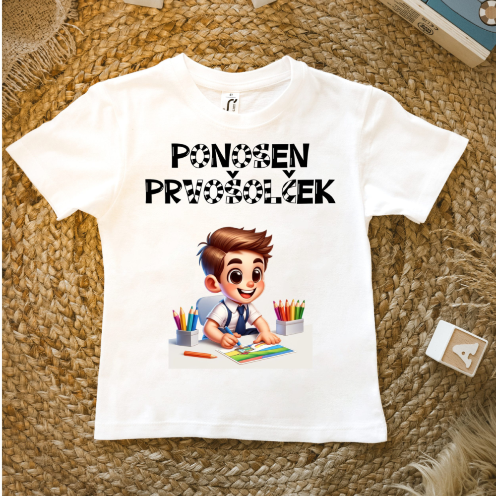 Majica Ponosen prvošolček - majuška